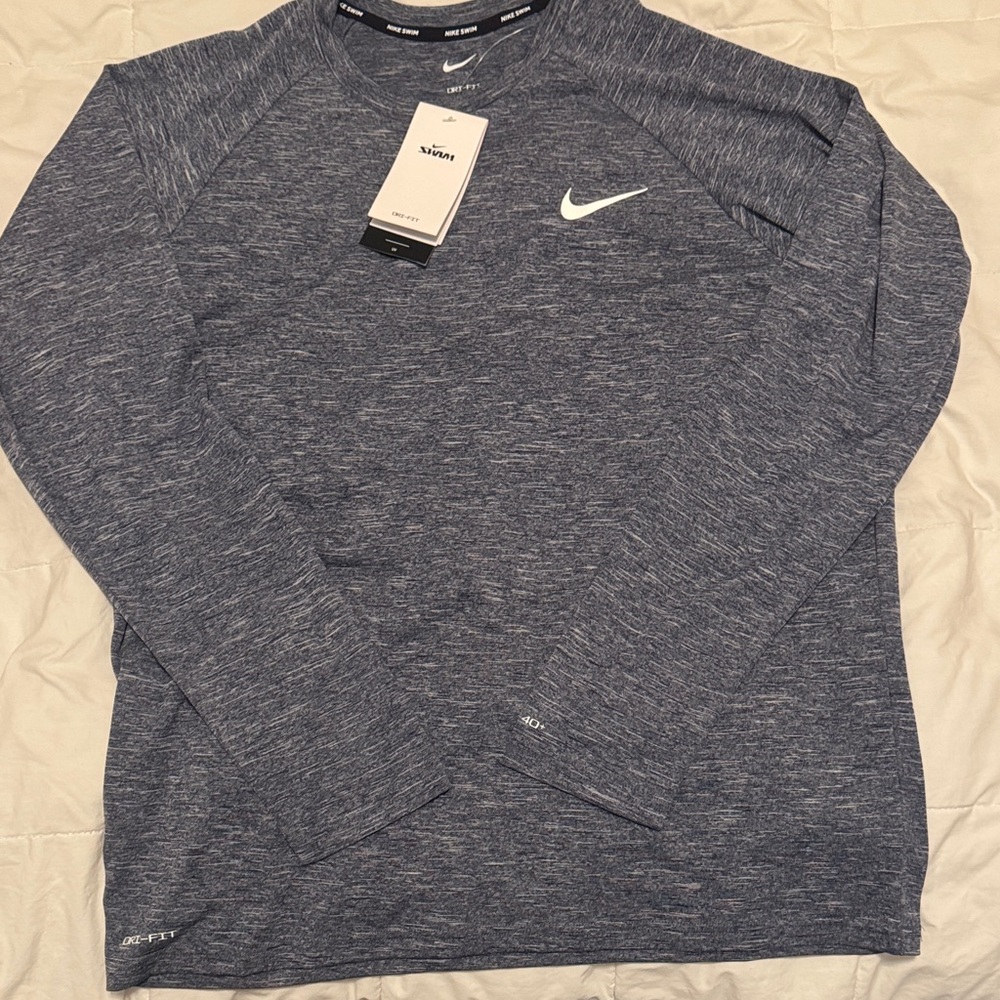 Men's large Nike dryfit Blue Dri-FIT Long Sleeve (Nike swim) NWT